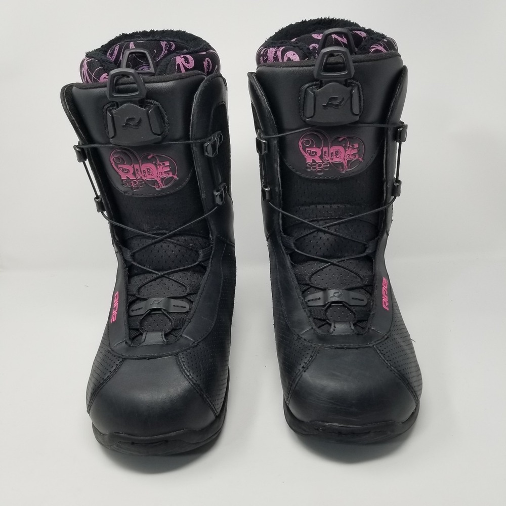Women's Black Pink Purple RIDE SAGE Snowboard Boots Size 9.5 - Picture 10 of 16